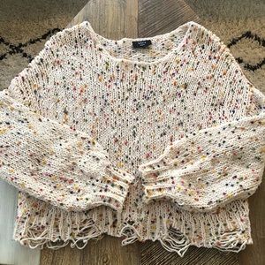 Pom Pom Multi Color Crop Sweater - Vici Dolls